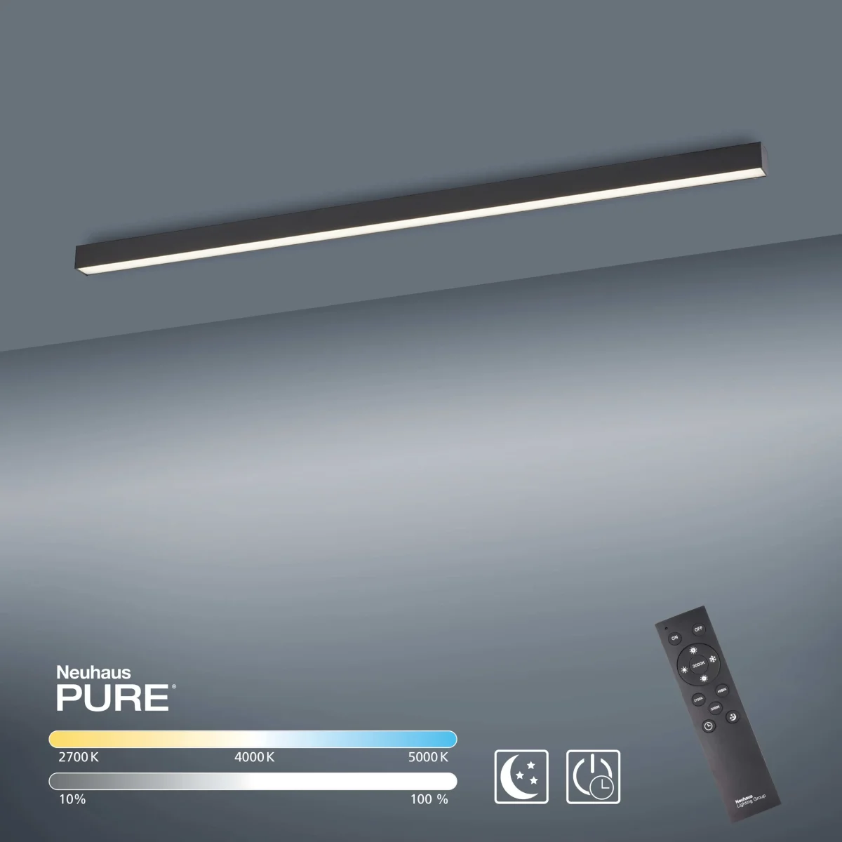 Plafondlamp Pure Lines Straight Graphite - Afbeelding 5