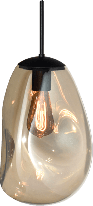 Vloerlamp Lava mat zwart met goud glas h.171cm - Afbeelding 4
