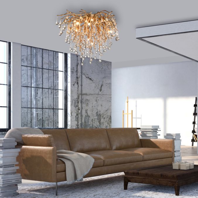 Plafondlamp Icicle Messing Middel - Afbeelding 3