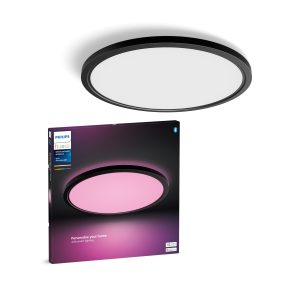 Philips Hue Tento plafondlamp Zwart Rond XL  – Ø55 cm – W/CA