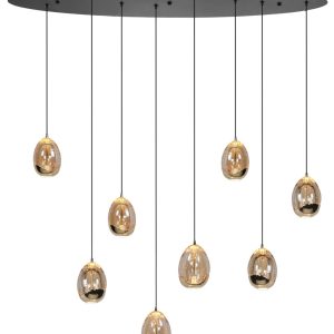 Hanglamp Golden Egg 8-lichts Ovaal
