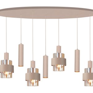 Hanglamp Marrone 7-lichts Ovaal Zand/Amber