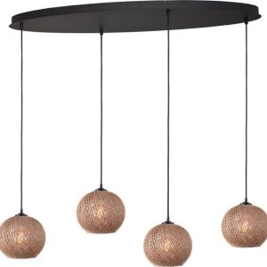 Hanglamp Corda 4-lichts Ovaal Touw Naturel 20 cm