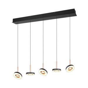 Hanglamp Guano 5-lichts Zwart Recht