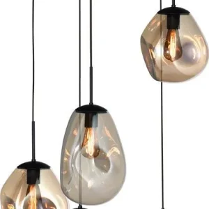 Hanglamp Lava 5-lichts mat zwart/mat zwart  Ø50cm