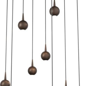 Hanglamp Talana 9-lichts cacao rond