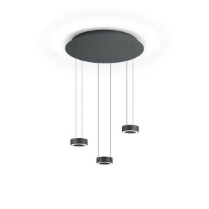 Hanglamp Zera-Rondo 3-lichts Antraciet