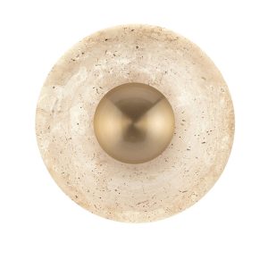 Wandlamp Cerio Travertine/Gold Ø25