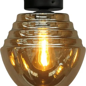 Plafondlamp Quinto mat zwart glas 8