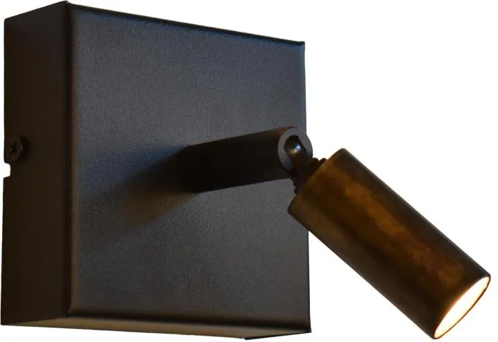 Spot Tubo 1lichts zwart / antique brass