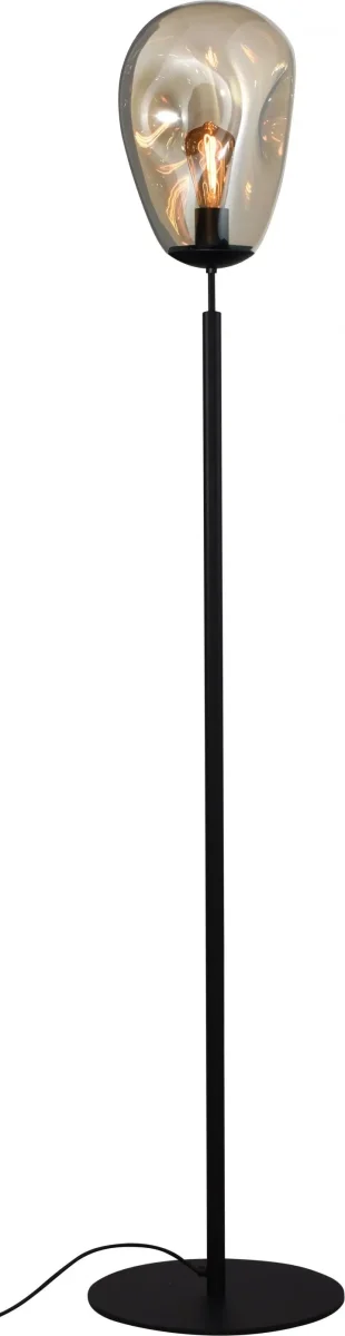 Vloerlamp Lava mat zwart met goud glas h.171cm - Afbeelding 2