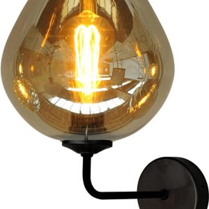 Wandlamp Quinto Uplight Zwart met Smoke Glas no. 3