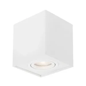Opbouwspot Sandy wit vierkant 8 x 8 cm