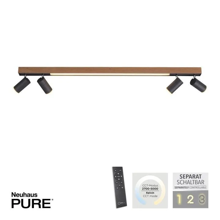 Plafondlamp Pure-Lines Spot Oak/Graphite - Afbeelding 2