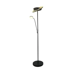 Vloerlamp Esmee mat zwart met mat zwarte leesarm