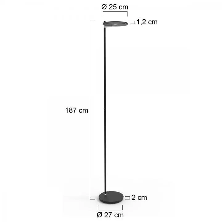 Vloerlamp Turound Zwart met donker glas - Afbeelding 6